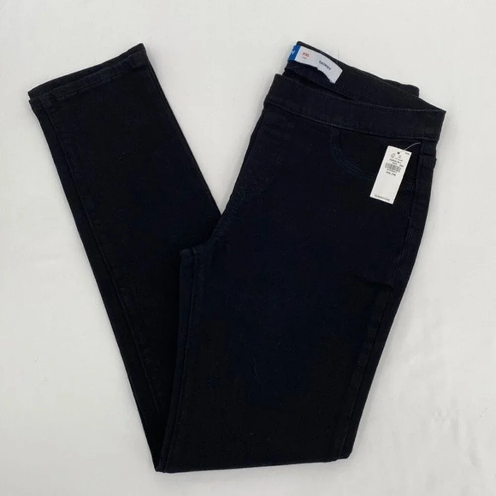 Old Navy Girls Stretch Built-In Tough Pull-On Denim Jeans Black Size XXL 18 New